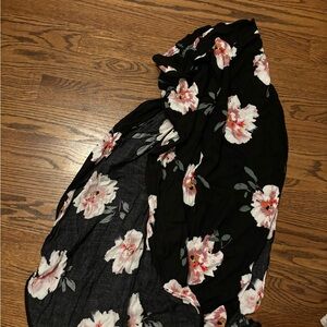 Floral Black and Pink Pants